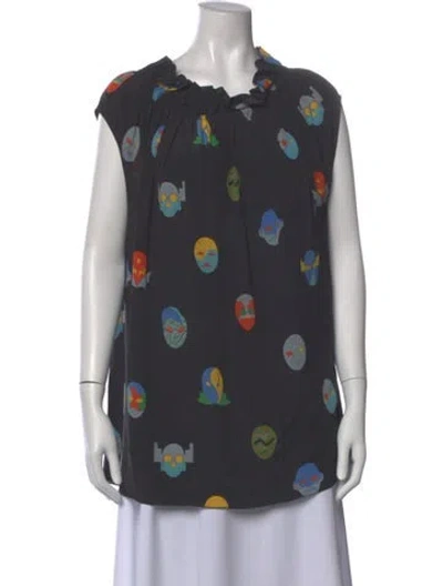 Pre-owned Stella Mccartney Silk Mini Dress In Gray