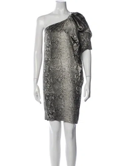 Pre-owned Stella Mccartney Silk Mini Dress In Gray