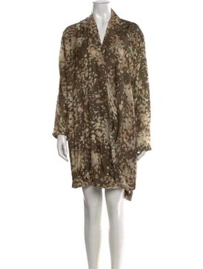 Pre-owned Stella Mccartney Silk Mini Dress In Green