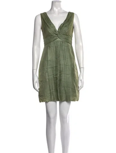 Pre-owned Stella Mccartney Silk Mini Dress In Green