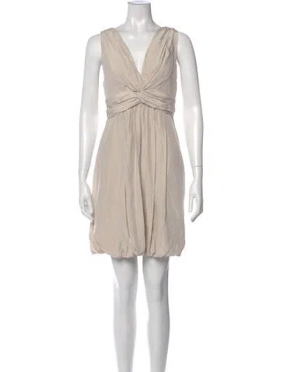 Pre-owned Stella Mccartney Silk Mini Dress In Neutral