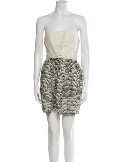 Pre-owned Stella Mccartney Silk Mini Dress In Neutral