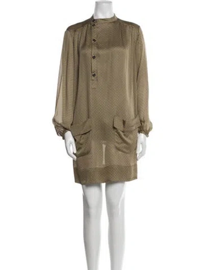Pre-owned Stella Mccartney Silk Mini Dress In Neutral