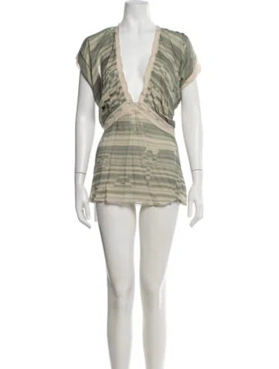 Pre-owned Stella Mccartney Silk Mini Dress In Neutral