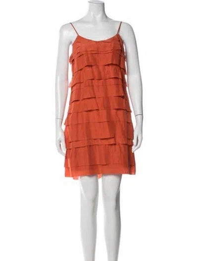 Pre-owned Stella Mccartney Silk Mini Dress In Orange