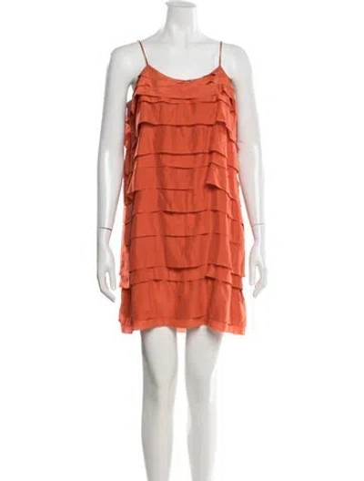 Pre-owned Stella Mccartney Silk Mini Dress In Orange