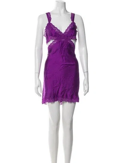Pre-owned Stella Mccartney Silk Mini Dress In Purple