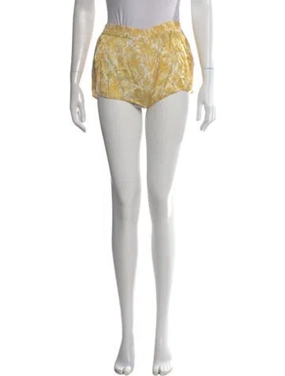 Pre-owned Stella Mccartney Silk Mini Shorts In Yellow