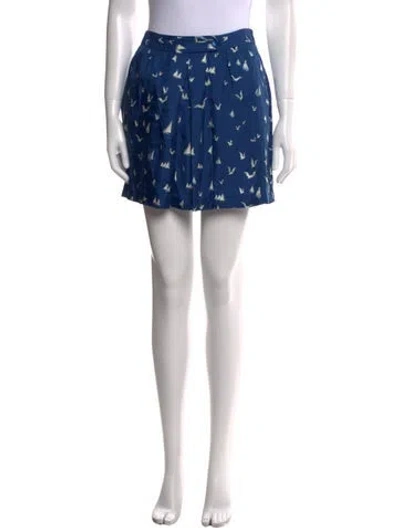 Pre-owned Stella Mccartney Silk Mini Skirt In Blue