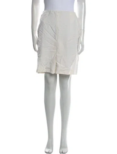 Pre-owned Stella Mccartney Silk Mini Skirt In White