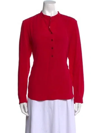 Pre-owned Stella Mccartney Silk Mock Neck Blouse In Pink