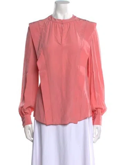Pre-owned Stella Mccartney Silk Mock Neck Blouse In Pink