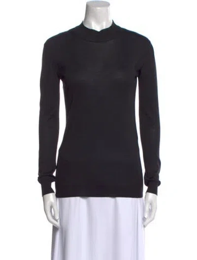 Pre-owned Stella Mccartney Silk Mock Neck Sweatshirt In Black