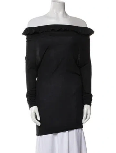 Pre-owned Stella Mccartney Silk Off-the-shoulder Tunic In Black
