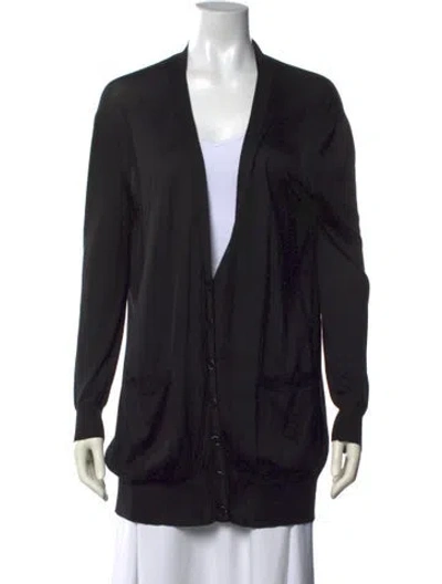 Pre-owned Stella Mccartney Silk Open Front Sweater In Black