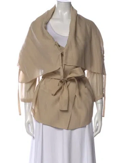 Pre-owned Stella Mccartney Silk Open Front Top In Neutral
