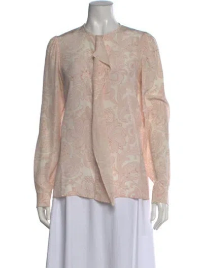 Pre-owned Stella Mccartney Silk Paisley Print Blouse In Pink