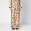 Stella Mccartney Tiger Print Wide-leg Silk Pants In Beige