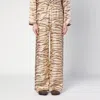 Stella Mccartney Tiger Print Wide-leg Silk Pants In Beige