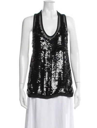 Pre-owned Stella Mccartney Silk Patterned Top In Black