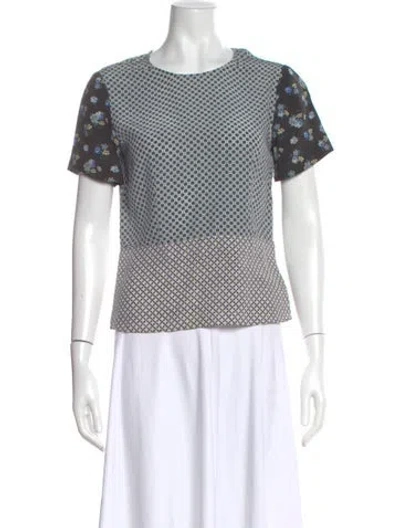 Pre-owned Stella Mccartney Silk Patterned Top In Blue