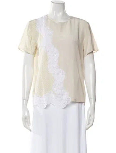 Pre-owned Stella Mccartney Silk Patterned Top In Neutral
