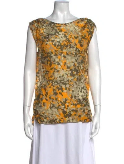 Pre-owned Stella Mccartney Silk Patterned Top In Neutrals