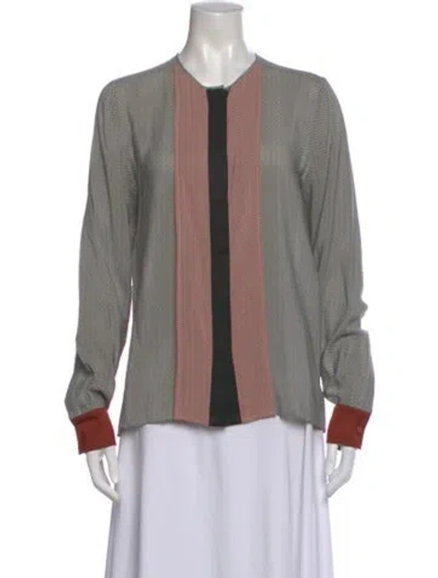 Pre-owned Stella Mccartney Silk Patterned Top In White