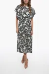 Stella Mccartney Silk Peplo Dress With Floral Pattern In Multi