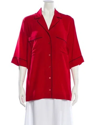 Pre-owned Stella Mccartney Silk Pleated Accents Pajamas In Red