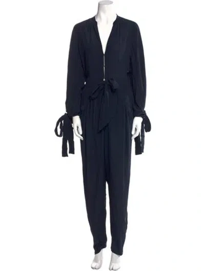 Pre-owned Stella Mccartney Silk Plunge Neckline Jumpsuit In Blue