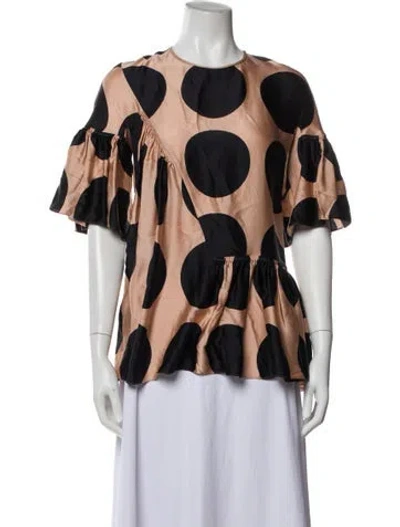 Pre-owned Stella Mccartney Silk Polka Dot Print Blouse In Neutral
