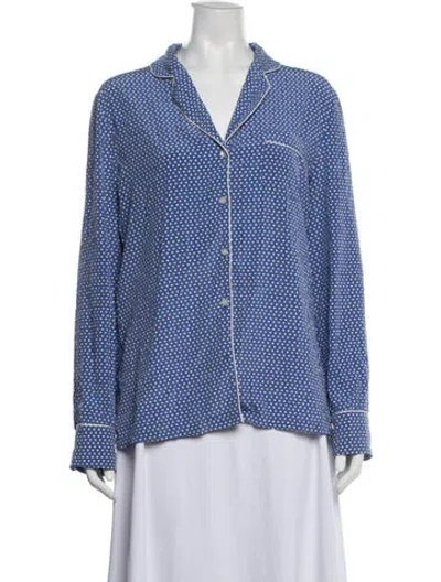 Pre-owned Stella Mccartney Silk Polka Dot Print Pajamas In Blue