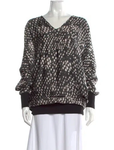 Pre-owned Stella Mccartney Silk Polka Dot Print Sweatshirt In Black