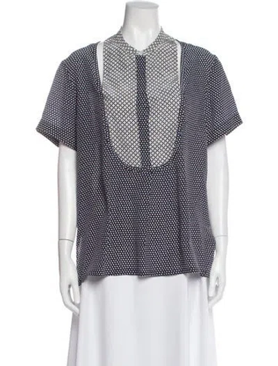 Pre-owned Stella Mccartney Silk Polka Dot Print Top In Blue