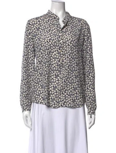Pre-owned Stella Mccartney Silk Printed Blouse In Black/white