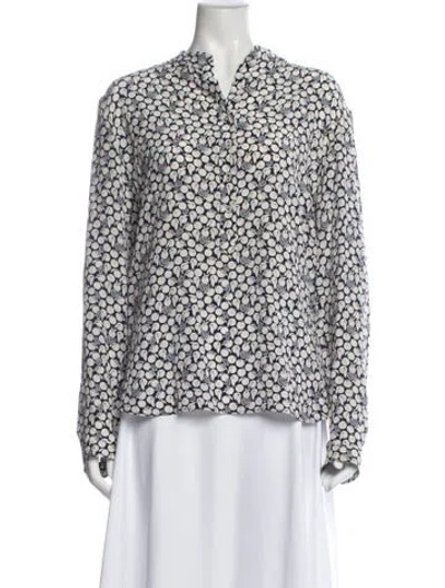 Pre-owned Stella Mccartney Silk Printed Blouse In Blue