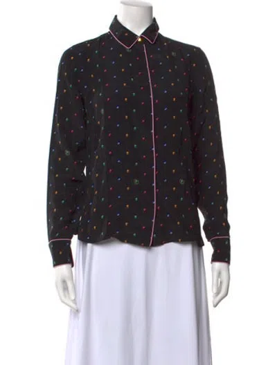 Pre-owned Stella Mccartney Silk Printed Blouse In Blue