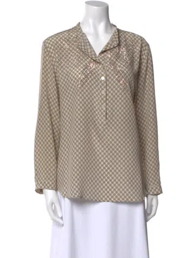 Pre-owned Stella Mccartney Silk Printed Blouse In Neutral