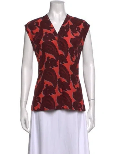 Pre-owned Stella Mccartney Silk Printed Blouse In Red