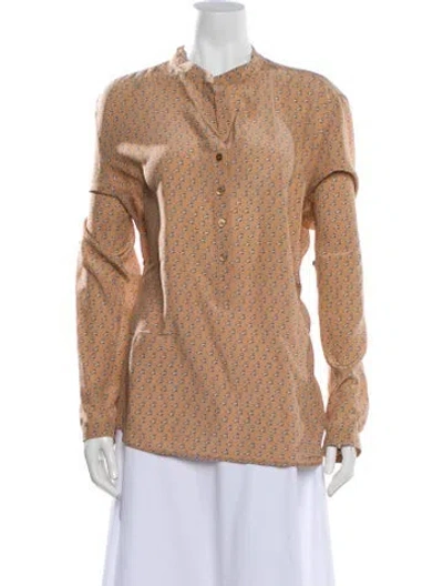 Pre-owned Stella Mccartney Silk Printed Blouse W/ Tags In Neutral