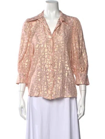 Pre-owned Stella Mccartney Silk Printed Blouse W/ Tags In Pink