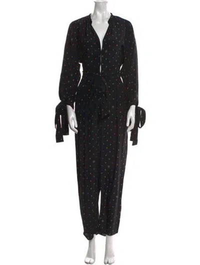Pre-owned Stella Mccartney Silk Printed Jumpsuit In Black