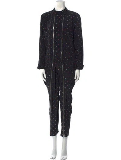 Pre-owned Stella Mccartney Silk Printed Jumpsuit In Black