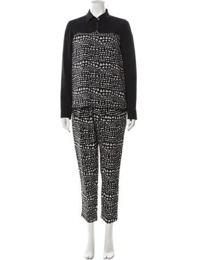 Pre-owned Stella Mccartney Silk Printed Pant Set In Black