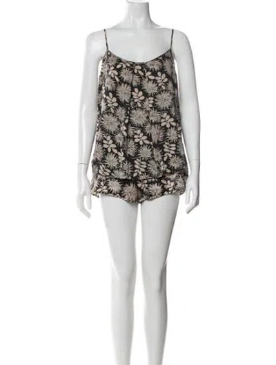 Pre-owned Stella Mccartney Silk Printed Short Set In Black