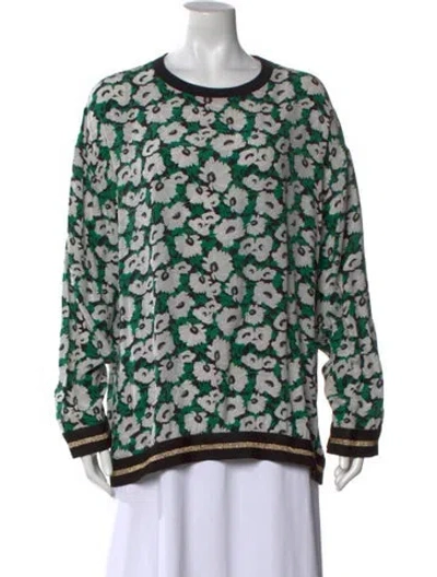 Pre-owned Stella Mccartney Silk Printed Sweatshirt In Green