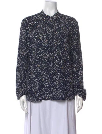 Pre-owned Stella Mccartney Silk Printed Top In Blue