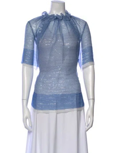 Pre-owned Stella Mccartney Silk Printed Top In Blue