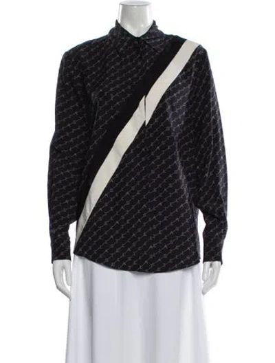 Pre-owned Stella Mccartney Silk Printed Top In Blue